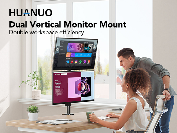 stacked monitor mount dual vertical monitor mount vertical dual monitor mount