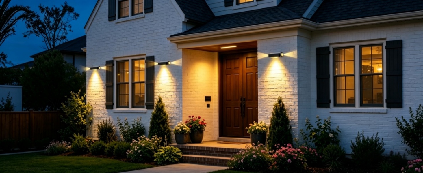 Solar Fence Lights Outdoor Waterproof
