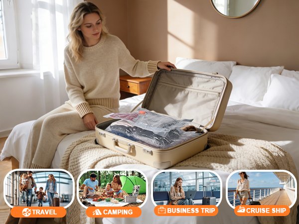 Vacuum Bags for Travel with Rechargeable Air Pump