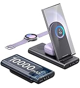 SwanScout Portable Charger for Samsung, 10000mAh Power Bank 3 in 1 Wireless Charging Station for ...