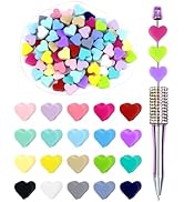 80PCS FIVEIZERO Focal Beads,Love Heart Beads,Heart-Shaped Silicone Beads for Keychain, Pens and B...