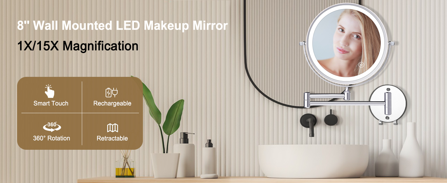 Wall Mounted Lighted Makeup Mirror