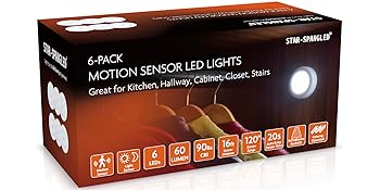 Motion Sensor Lights Indoor, STAR-SPANGLED, Stick on Lights, Stair Lights, Wardrobe Cupboard Lights