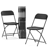 Nazhura Foldable Folding Chairs Plastic Outdoor/Indoor 650LB Weight Limit (Black, 10 Pack)