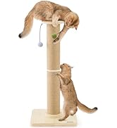 ZOMISIA 35'' Tall Cat Scratching Post, 4.7'' Large Scratch Post with Thicken Wooden Base for Indo...