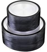 U-QE 120pcs Black Plates Disposable for Party - Clear Plastic Plates Disposable Heavy Duty - Plas...