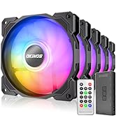 Okinos A12 RGB Fans, 5V 3-Pin Addressable RGB Fans, 120mm RGB Fan, RGB Case Fans 5 Packs, PC Fans...