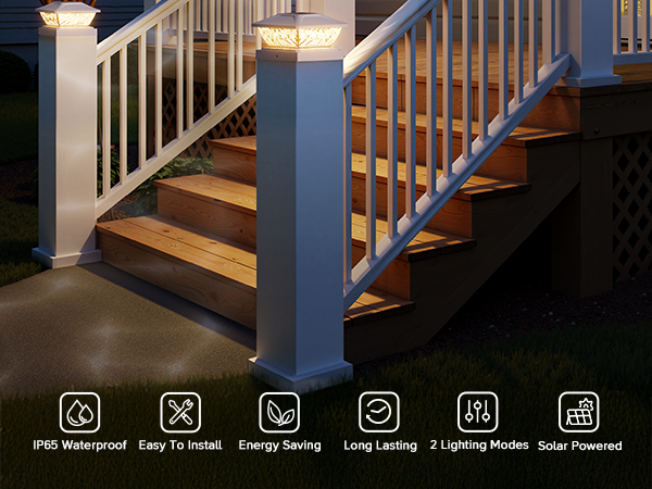 post cap lights solar powered