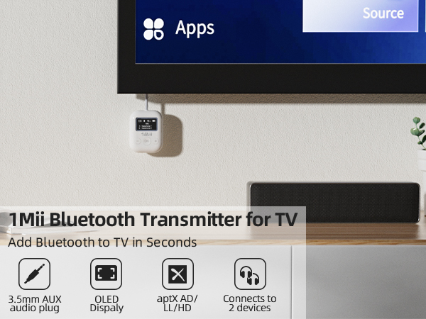 1Mii Bluetooth transmitter for tv
