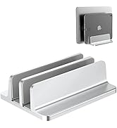 [Upgraded Dock Version] Vertical Laptop Stand, Adjustable 2 Slot Aluminum Desktop Holde(Up to 17....