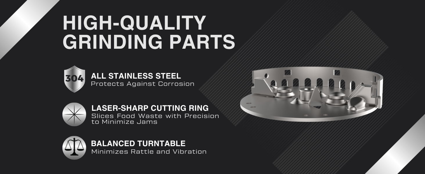 ss grinding system no corrosion sharp grind ring balanced turntable no rattle no vibration quiet