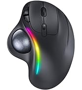 Trackball Mouse Wireless - Ergonomic Rollerball Mouse with RGB Backlit,(2.4G USB + Bluetooth) 3 W...