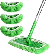 ZHAYAO Reusable 100% Chenille Mop Pads Compatible with Swiffer Sweeper Mop, Wet and Dry Flat mop ...