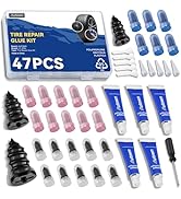 AUTOWN 47PCS Tire Repair Rubber Nail Kit - Complete Screw Plug Kit with Glue, Fast Fix for Flat T...