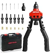 WETOLS 3 in 1 Rivet Nut Tool, Rivet Gun, Reamer Set, Professional Rivet Gun Kit with 5 Rivet Head...