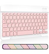 XIWMIX Ultra-Slim Wireless Bluetooth Keyboard-7 Colors Backlit Universal Rechargeable Portable Ke...