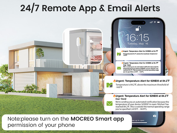 3 Instant Alerts: Receive app push notifications, email alerts, and 80dB loud hub alarm