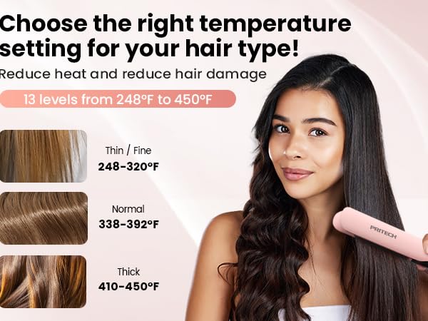  Hair Straightener with Adjustable Temp