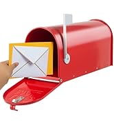 RAINHOL Metal Mailboxes for Outside Post Mount, Galvanized Steel Standard Mail Box, 20 x 8.9 x 6....