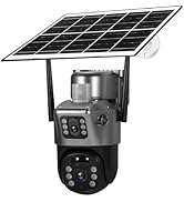 HOAYVKJ Security Camera Outdoor Solar Powered for Home Security, 4MP Dual Lenses 2.5K 360°WiFi Vi...