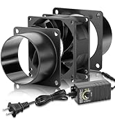 WDERAIR 80mm x 38mm 3 Inch Air Vent Duct Booster Adjustable Speed Fan with 2 Duct Adapters for DI...