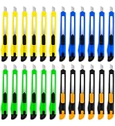 TIFICAL Box Cutter - 24 Pack Utility Knife - Sharp Razor Knife with 9mm Wide Snap-Off Blades - Li...