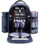 apollo walker Picnic Backpack Bag for 2 Person with Cooler Compartment, Detachable Bottle/Wine Ho...