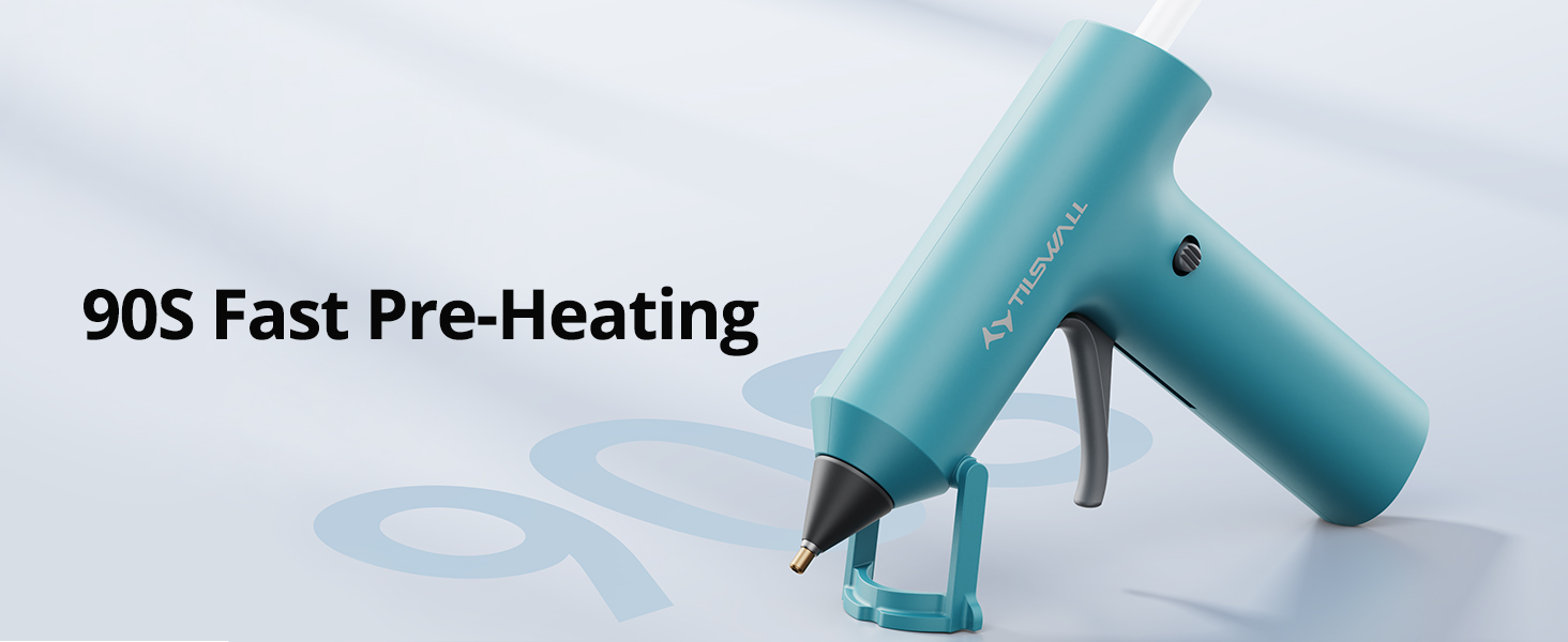 Tilswall Cordless Hot Glue Gun, Fast Preheating