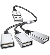 MOGOOD 3 in 1 USB Splitter Cable, Portable USB 2.0 Hub for Charging, Data Transfer, Laptop, Mac