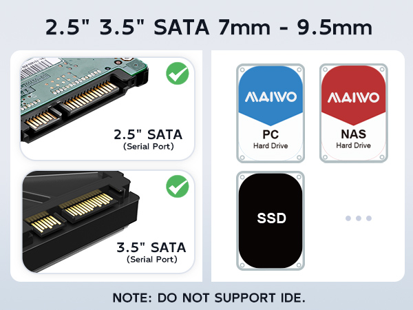 2.5 3.5 hard drive enclosure reader case usb 3.0 to sata I II III bay dock reader