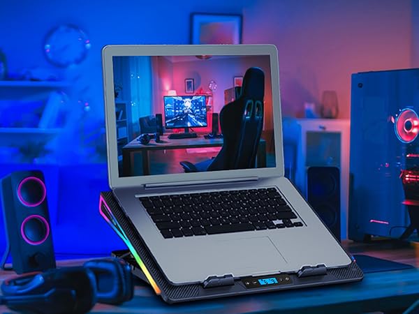 Gaming Laptop Cooling Stand rgb laptop fan cooling pad heat dissipation laptop stand with fan deck