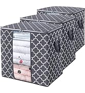 WISELIFE Storage Bags [3 Pack/100L] Large Blanket Clothes Organization and Storage Containers for...
