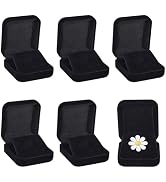 AHANDMAKER 6Pcs Velvet Badge Display Box, Black Lapel Pin Presentation Display Holders Square Bro...