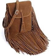Dora &amp; Liz Fringe Small Crossbody Bags for Women Trendy Designer Cell Phone Bag Suede Tassel Wall...