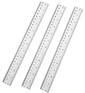 YouOKLight Clear Ruler 12 inch, Plastic Ruler, Metric Ruler, Transparent Ruler, 12 inch Ruler wit...