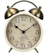 Maxspace Twin Bell Alarm Clock, Retro Analog Alarm Clock Silent Non-Ticking Quartz with Nigh Ligh...