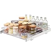 VEVOR 15.5" Wx21 Dx3.5 H Pull Out Cabinet Organizer, Heavy Duty Slide Out Pantry Shelves, Chrome-...