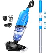 Pool Vacuum for Above Ground Pool with a Telescopic Pole, 80Mins Runtime, Handheld Rechargeable P...