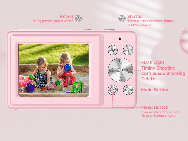 1080p pink digital camera for kids,vintage digital camera.digital camera pink