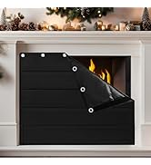 Fireplace Draft Cover - Draft Stopper Blanket with Hook &amp; Loop Tapes, Stops Heat Loss &amp; Cold Air,...