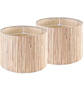 GO&amp;SO 13 IN Drum Boho Lamp Shades Set of 2 Medium, Farmhouse Lamp Shade for Table Lamps Floor Lam...