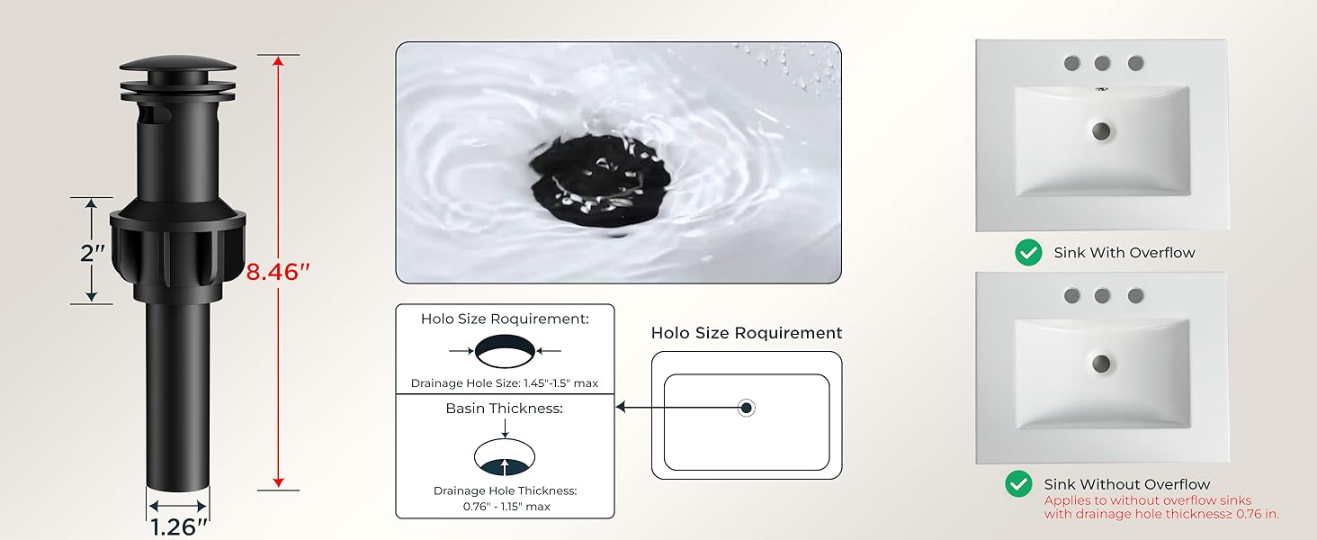 bathroom faucet with drain