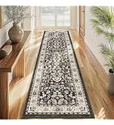LOKHOM Washable Runner Rug, 2x8 Non Slip Vintage Hallway Runner Rug with Rubber Backing, Boho Flo...