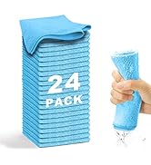 WEAWE Microfiber Cleaning Cloth-24Pcs (13x13 inch) 2100 Series Ultra Soft Highly Absorbent Rags f...