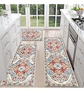 Farmhouse Kitchen Rugs Sets of 3 Non Slip Washable Kitchen Rugs and Mats Boho Kitchen Mats f...