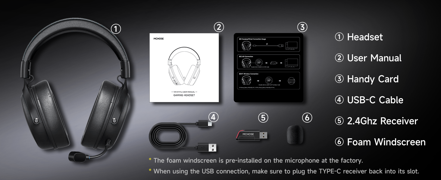 Wireless Gaming Headset Gaming Headphones with Bluetooth Wireless Headset for PS5 PC PS4 Mac Switch