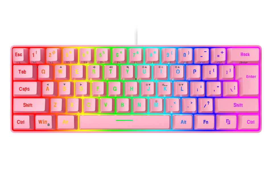 60% pink gaming keyboard