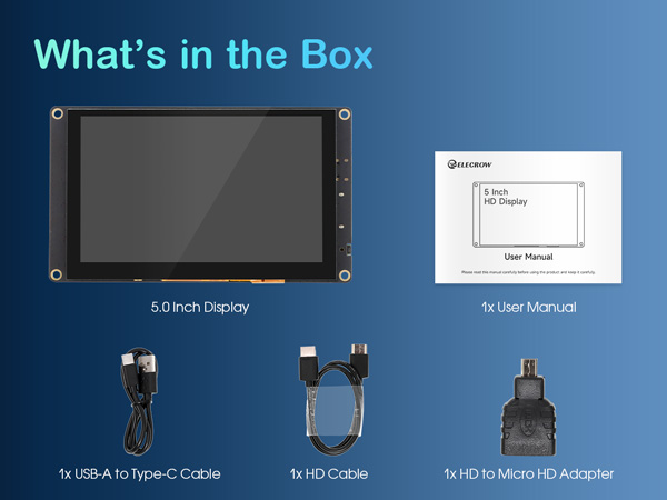 5 inch raspberry pi screen package DIS05490T