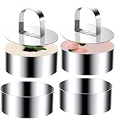 KUAYB Round Cake Ring Molds, Stainless Steel 4 inch Food Rings Dessert Mousse Cooking Rings Mold ...