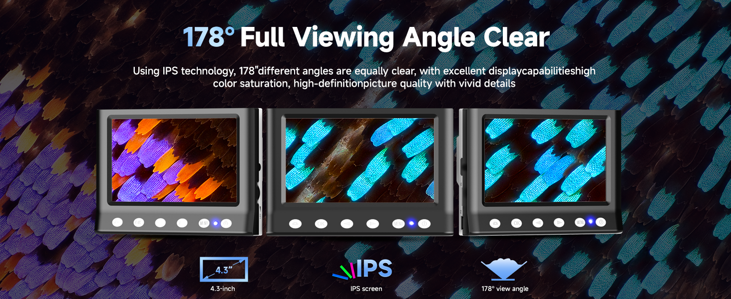 178° full viewing angle clear